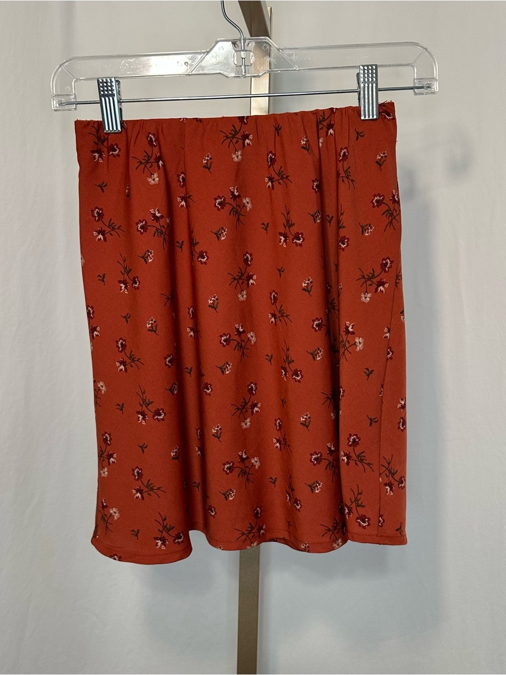 Girls Hollister Burnt Orange Mini Skirt with Floral Print